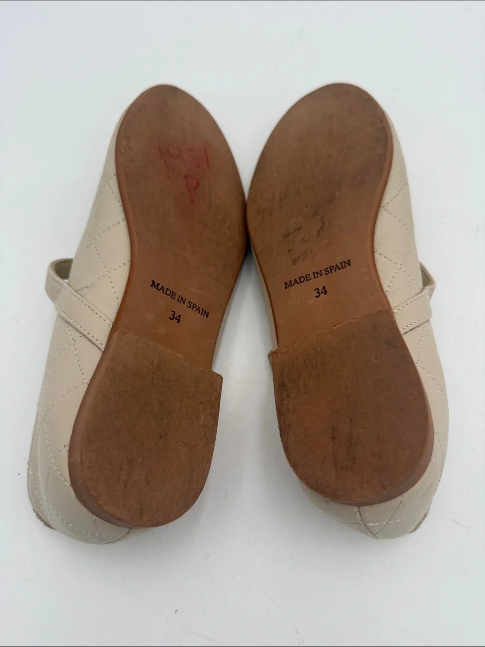 Blublonc girls Quilted Mary Jane Flats in Beige 34 casual event party